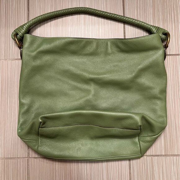 Talbots green pebbled leather purse handbag bag classic - Picture 5 of 8